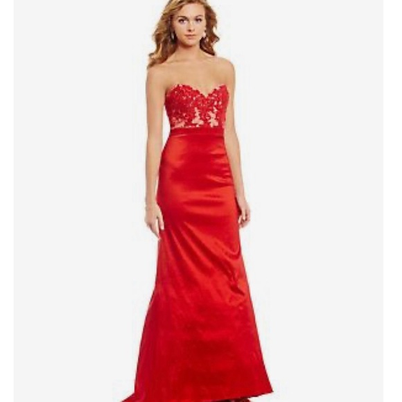 JUMP Apparel 7/8 Red Sweetheart Formal Dress - Picture 2 of 4